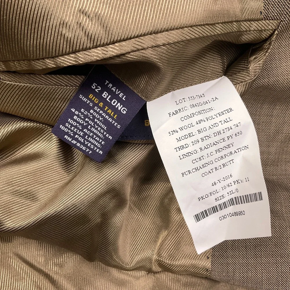 Stafford Blazer & Vest Mens 52BL Brown Travel Wool